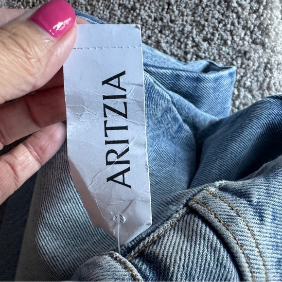 NWT NEW! RE/DONE Super High Drainpipe Destroy Wrecking Blue Jeans - Picture 9 of 15